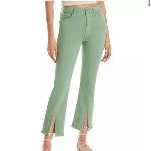 Derek Lam 10 Crosby Mira High Rise Cropped Split Hem Jeans in Shale Green 27